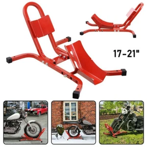 Motorbike Van Front Stay Wheel Chock Paddock Garage Stand Motorcycle For 17-21" - Picture 1 of 14
