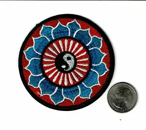 3" Yin-Yang Lotus Flower Iron On patch YOGA Om Aum infinity ॐ patches ohm - Picture 1 of 1