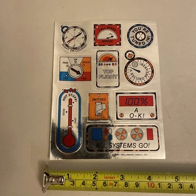 Vintage 1981 Hallmark Cards Silver Foil Encouragement Words Stickers - 1 Sheet - Image 1 of 4