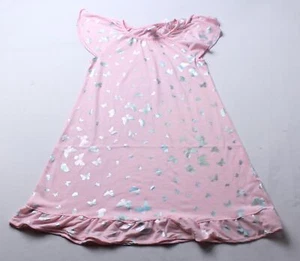 PJ Place Girl's Foil Butterfly Ruffle Nightgown EJ3 Pink Large (10/12) NWT - Picture 1 of 3