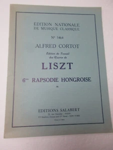Franz Liszt Hungarian Rhapsody #6 Piano Sheet Music Editions Salabert - Picture 1 of 3