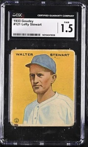 1933 Goudey (R319) #121 Lefty Stewart Washington Senators -Rookie- CGC 1.5 Fair - Picture 1 of 2