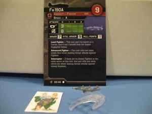 =Axis Allies War at Sea SURFACE ACTION Fw 190A 22/40 with card= - Picture 1 of 1