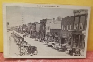  MAIN STREET MEDFORD Wisconsin White Border Canceled 1946 - Bild 1 von 4