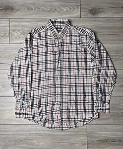 Burberry London Vintage Herren Langarm Hemd Nova Check Logo Größe L - Bild 1 von 4