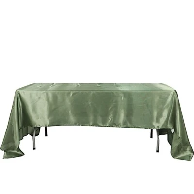 6 pcs 60x126" SATIN Rectangular Tablecloths Wedding Decorations Table Linens - Image 1 of 3