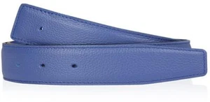 100% Quality Light Blue Black H Belt 32  Reversible Leather Strap w/o Buckle Man - Picture 1 of 32