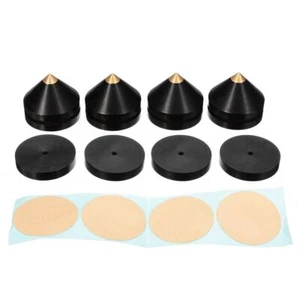 4x 23mm HIFI loudspeaker isolation spike cone base + base pads set Aluminium - Picture 1 of 12