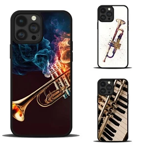 Jazz music trumpet Poster Lightweight Cover For iPhone SE XS XR Max 5 6 7 8 Plus - Picture 1 of 25