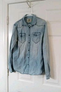 The Zara Man Denim Collection Slim Fit Pearl Snap Herren Große 42 Langarm - Bild 1 von 6