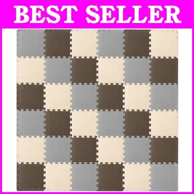 Alfombrilla suave entrelazada para bebés - marrón/beige/gris Foto 1 de 4