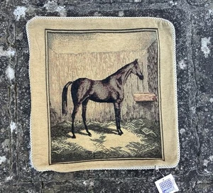 CHENILLE VINTAGE LOOK HORSE DECORATIVE CUSHION COVER - Picture 1 of 2