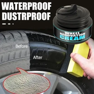 Schwarz Autoreifen-Glanzwachs，Auto Reinigung Politur Pflege Creme Set w/ Schwamm - Picture 1 of 10