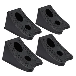  Wheel Chocks, Heavy Duty Wheel Wedge for Car, Travel Trailer, RV - 4 PACK - Picture 1 of 7