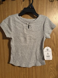 Wonder Nation Schlüsselloch Kurzarm Oberteil Grau Größe XS 4-5 Neu mit Etikett - Bild 1 von 3