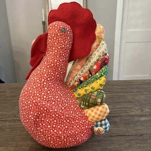 LARGE 18”H Vintage Fabric Rooster/ Chicken Weighted Door Stop Door Stay Decor - Picture 1 of 13