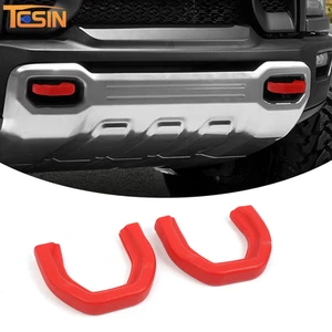 2PCS Red Front Sides Tow Hooks Hitch Covers For Dodge RAM 1500 Accessories 19-25 - Bild 1 von 7