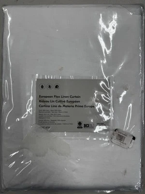 West Elm European Flax Linen Curtain 01213480 White 48x106 - Image 1 of 2