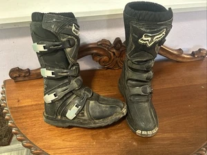 FOX Racing Tracker JR Youth Motocross/Motorcycle Riding Black Boots Kids Size 3 - Bild 1 von 18