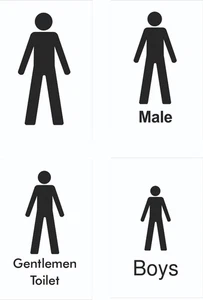 Workplace Information Sign - Male Toilets - 1.2mm Rigid PVC - A5 A4 A3 - Picture 1 of 10