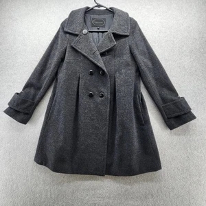 Untitled Wool Blend Coat Womens Small Double Breasted Pleated Winter Made in Jap - Picture 1 of 19