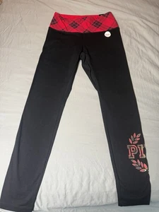 Legging Victoria’s Secret Rosa Yoga Talla Mediana Nuevo con Etiquetas Negro Rojo Cintura a Cuadros - Imagen 1 de 5