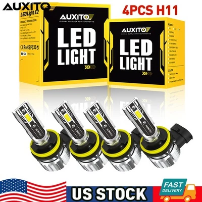 4X AUXITO H11 H8 LED Headlight Kit Combo Bulb High Low Beam 160000LM White 6500K - Image 1 of 4
