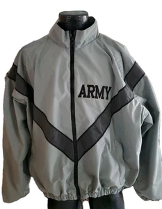 Vintage Giacca a vento US Army IPFU PT Jkt grigia allenamento fisico militare grande reg. - Foto 1 di 11