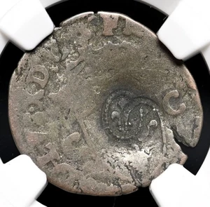 American Colonies. Billon 15 Deniers, Lis C/S, Edict of 1640, NGC AG3, C/S: XF - Picture 1 of 4