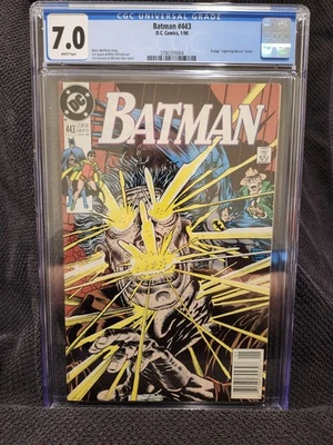 CGC 7.0 - Batman #443 1990 DC Comics - with Lightning Racers Insert - VERY FINE - Image 1 of 2