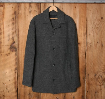 Abrigo Top Vintage Y2K Kenneth Cole New York Gris Mezcla Lana Para Hombre Talla  L Foto 1 de 4