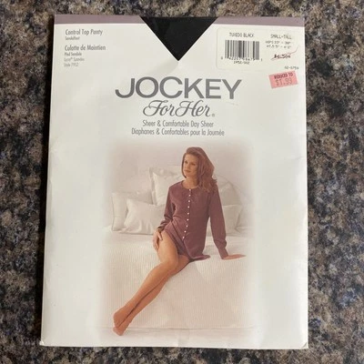 De Colección Jockey Para Ella Pantimedias 7959 Pequeño-Alto Sandalio Control Esmoquin Negro Foto 1 de 4