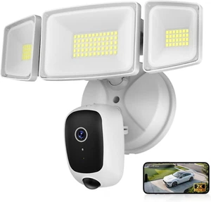Floodlight Camera Outdoor, 5500-Lumen 2K HD Smart Security Flood Light Surveilla - Picture 1 of 9