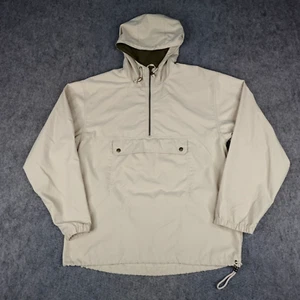 Vintage Eddie Bauer Jacket Mens Small Khaki Anorak Pullover Hoodie Half Zip 90s - Picture 1 of 13