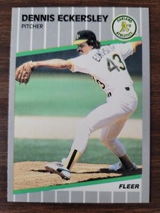 1989 FLEER #7 DENNIS ECKERSLEY MINT !!! OAKLAND ATHLETICS