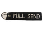 FULL SEND - Black Keychain Embroidered Ring for Bikes Motorcycles Cars Gifts
