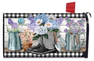 Karierte Gartenstiefel Feder Magnet Briefkasten Abdeckung Standard Briarwood Lane - Bild 1 von 5