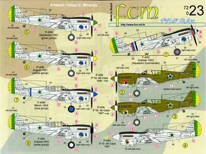 FCM Decals 1/72 CURTISS P-40 WARHAWK Fighter Brazilian Air Force - Picture 1 of 4