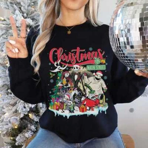 Christmas On Main Street The Nightmare Before Christmas Xmas Vibes Sweatshirt - Picture 1 of 2
