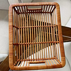 Dänisches Rattan Serviertablett Korb Artek 1960 MCM Ära 15" x 12" schöner Zustand - Bild 1 von 12