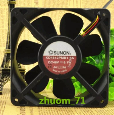 1PC SUNON KD4812PMB1-6A 12038 DC48V 9.1W 12CM high air cooling fan - Image 1 of 3