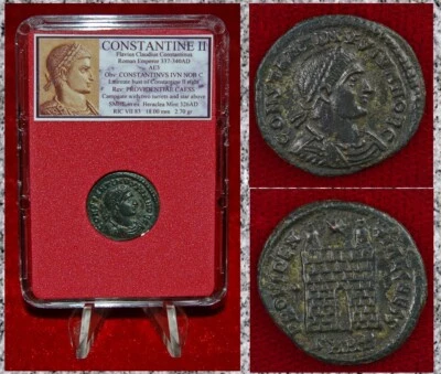 Ancient Roman Empire Coin CONSTANTINE II Campgate MUSEUM QUALITY COIN! - Image 1 of 4