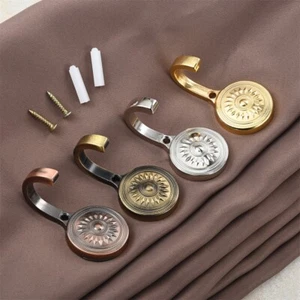 2Pc Curtain Tiebacks Hook Wall Hangers Key Clothes Holder Aluminum Alloy 4 Color - Picture 1 of 37