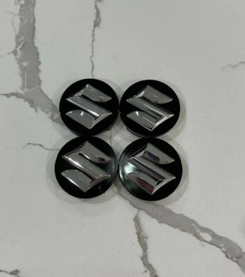Tapacubos 4 piezas para Suzuki Tapacubos 54 mm Rueda Negro y Cromo Foto 1 de 3
