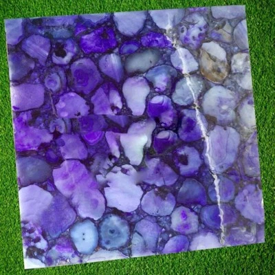 Стол фиолетовый агат | верх из полудрагоценных камней | стол из хрусталя на заказ - Изображение 1 из 2