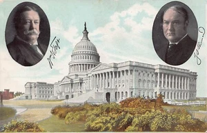 1909 Präsident William Howard Taft Vice James Schoolcraft Sherman Postkarte - Bild 1 von 2