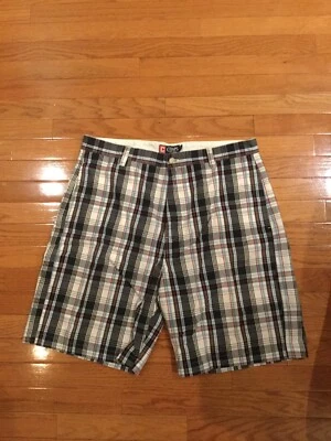 Chaps Hombres Cuadros W 36 Ins 10” Frente Plano Rojo Blanco Azul Usado Foto 1 de 4