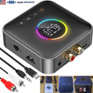 Bluetooth 5.4 Audio Receiver Transmitter FM USB 3.5MM AUX RCA Stereo HIFIAdapter - Picture 1 of 11