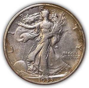1933-S Walking Liberty Half Dollar Near Almost Uncirculated Coin Cleaning #21848 - Picture 1 of 2