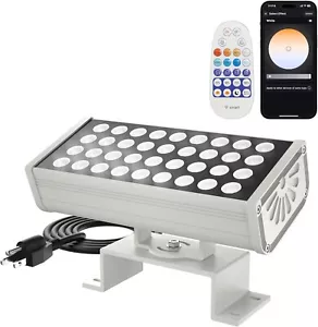 Wall Flood Light Smart LED 72W Smart Dimmable 6CCT App Remote 120V Outdoor IP65 - Picture 1 of 7